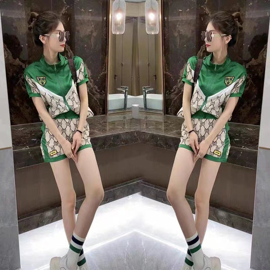 Fashion Shorts Running Sports Suit Female Temperament Color Matching