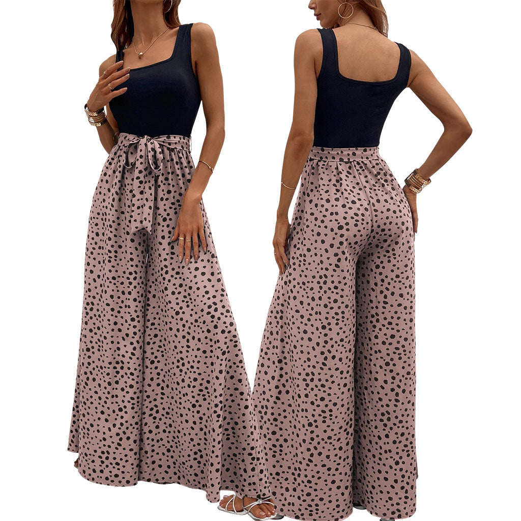 Schlankmachende Hose mit farbigen Polka-Dots für Damen