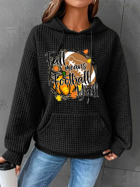 OTOÑO SIGNIFICA FÚTBOL Y'ALL Sudadera con capucha gráfica