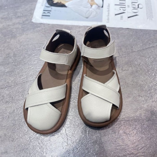 Zapatos de cuero pequeños de estilo romano creativos para mujer