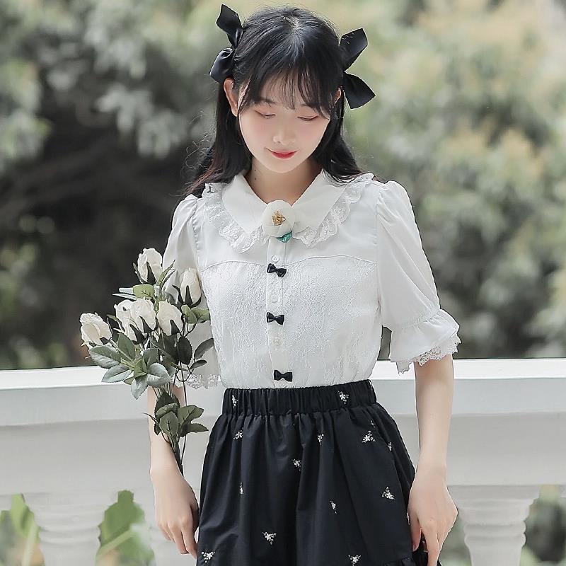 Sweet Lace Doll Collar White Shirt Niche Design Top