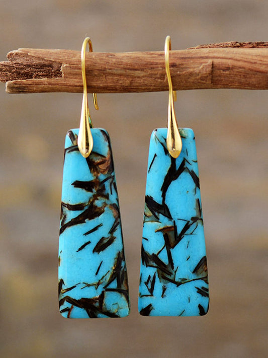 Geometrical Shape Imperial Jasper Dangle Earrings