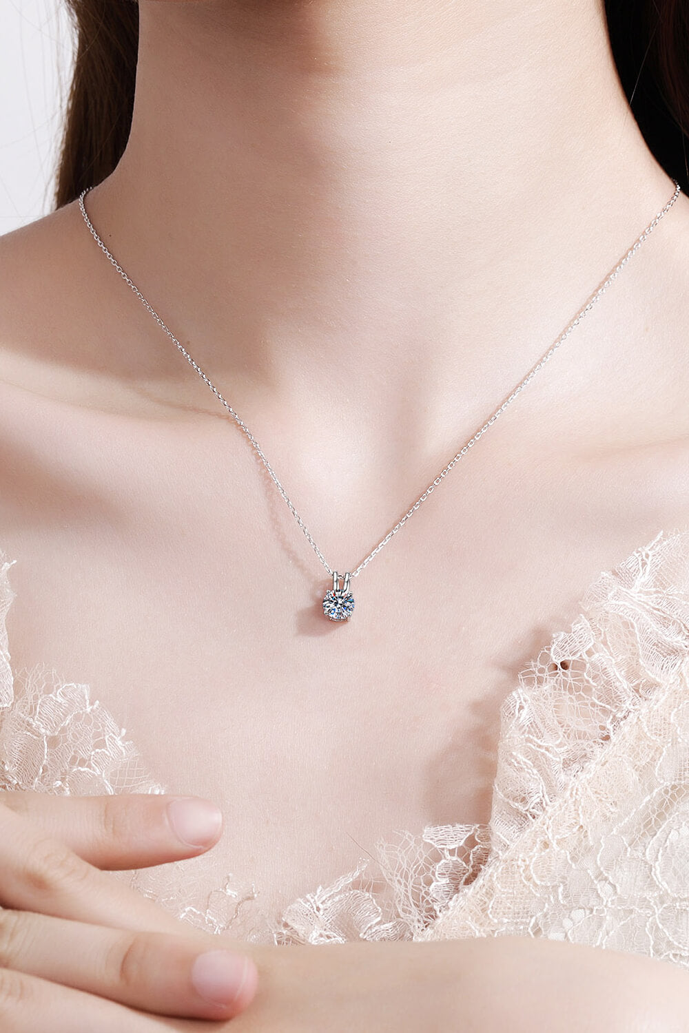 925 Sterling Silver Moissanite Necklace