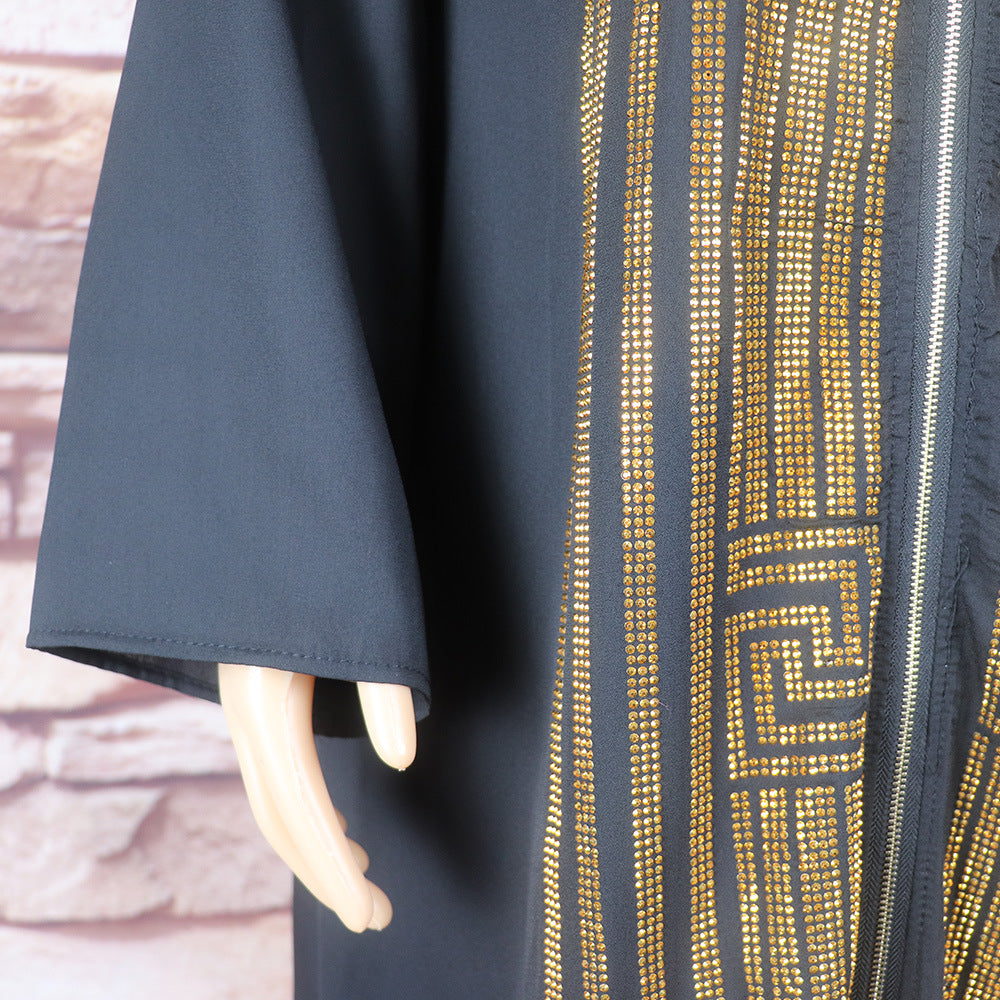 Afrikanische Damenmode Robe Kleid Schwarz