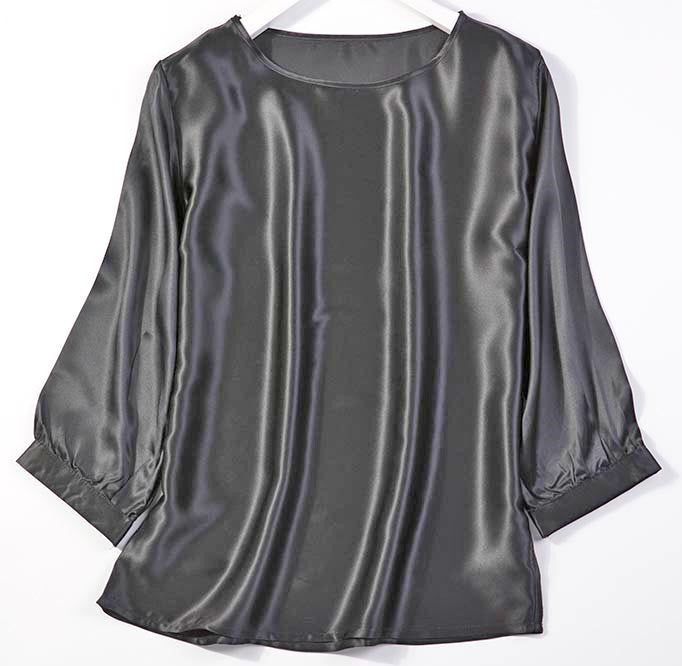 High-end Silkworm Silk Pearl Shiny Satin Shirt