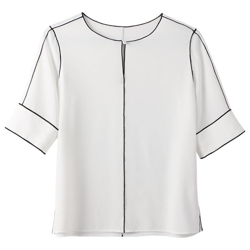 Women's Round Neck Simple Short Sleeve Shirt