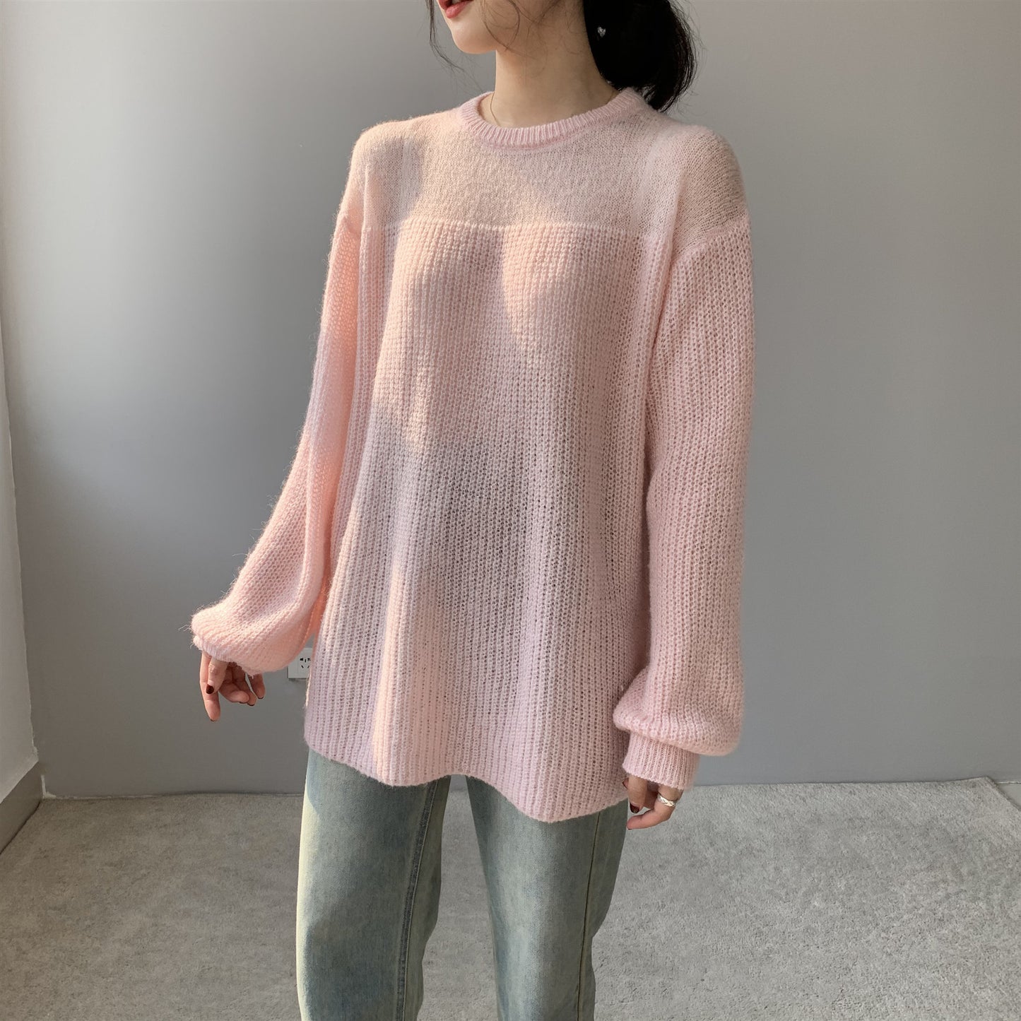 Women's Round Neck Loose  Long Sleeve Sweater