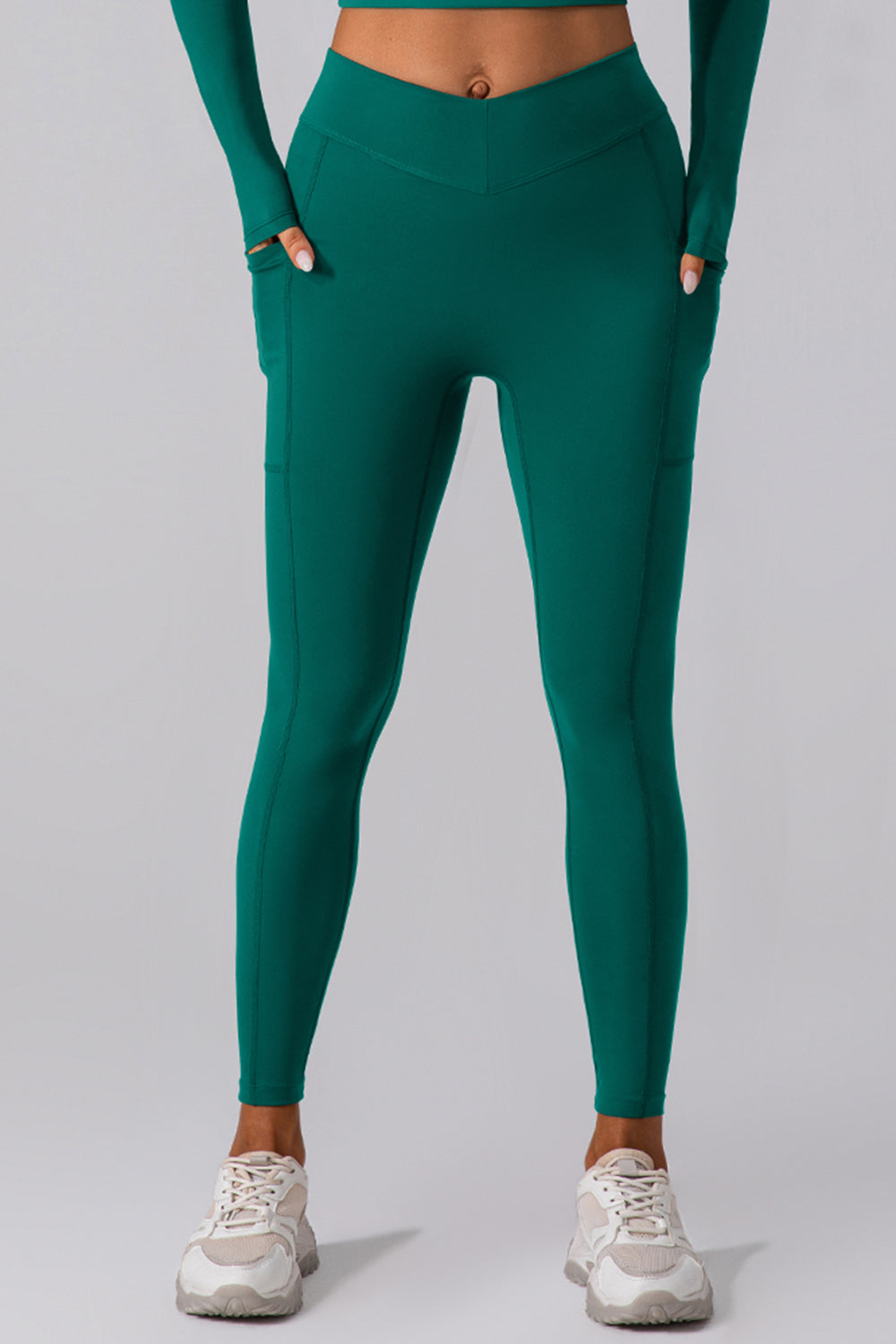 Aktive Leggings mit hoher Taille und Taschen