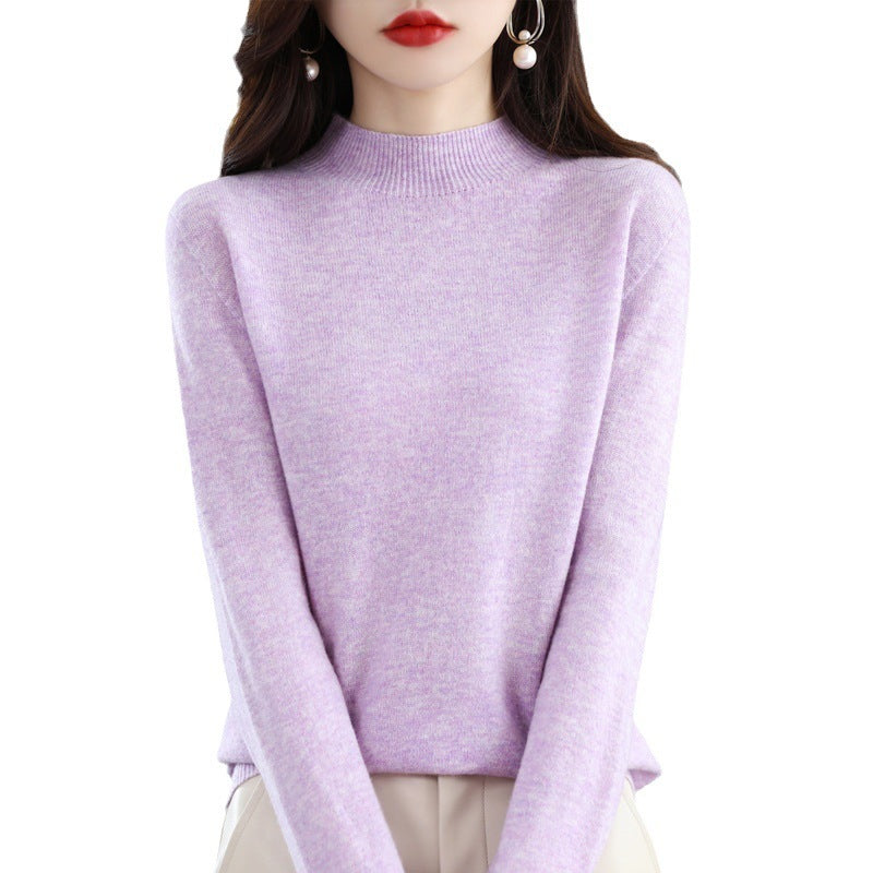 Half-collar Wool Sweater Bottoming Shirt Pullover