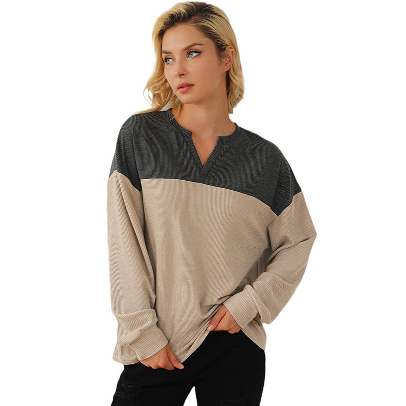 Herbst- und Winter-Langarm-Pullover mit V-Ausschnitt, europäischer und amerikanischer Pullover