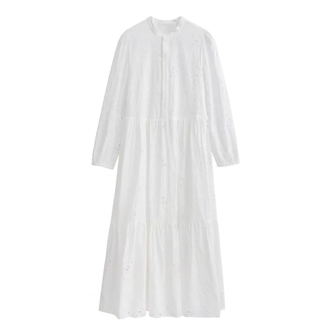 Women's Loose Hollow Embroidery Dress