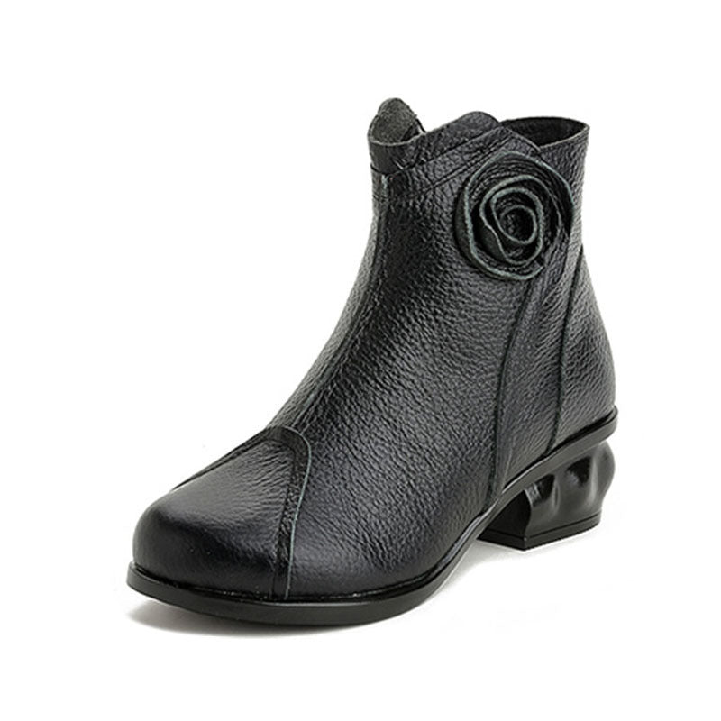 Ethnic Style Fleece-lined Vintage Warmth Retention Material Women's Boots