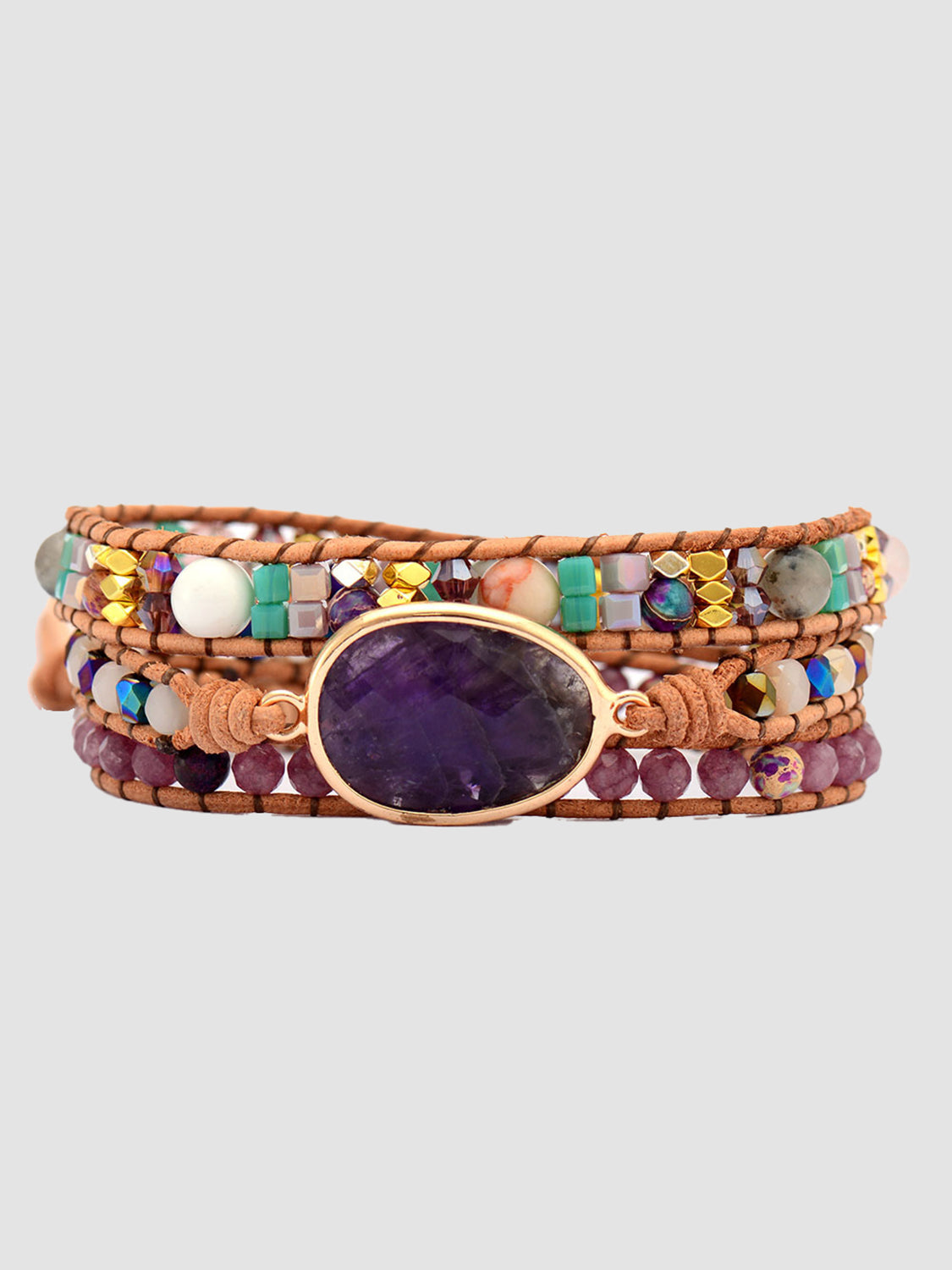 Dreischichtiges Amethyst-Armband