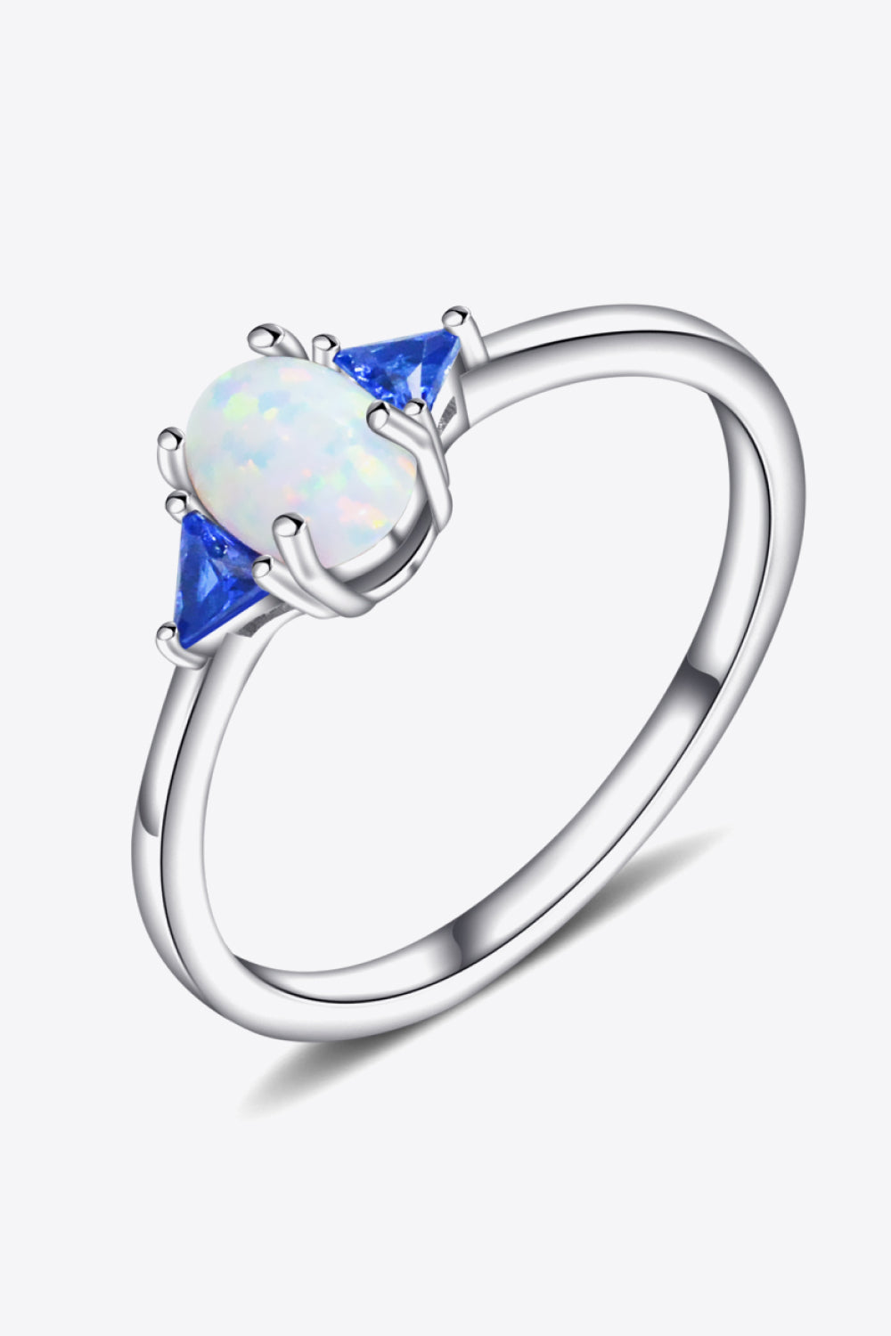 Contrast 925 Sterling Silver Opal Ring