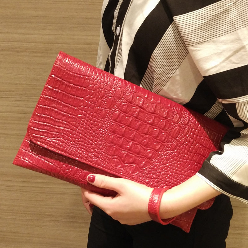 Fashion Brand Leather Ladies Large-capacity Pattern Clutch