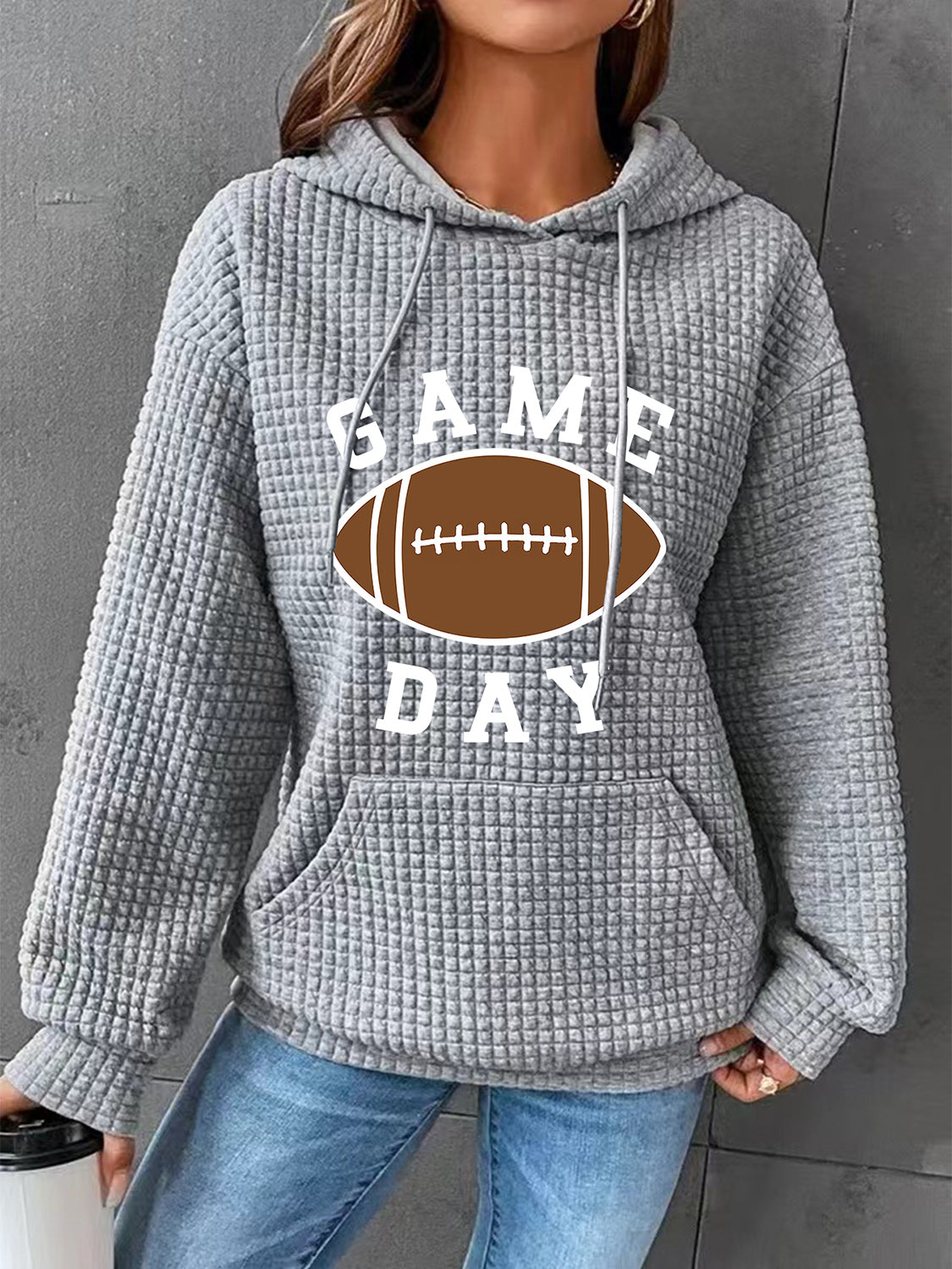 Sudadera con capucha y cordón gráfico GAME DAY de tamaño completo