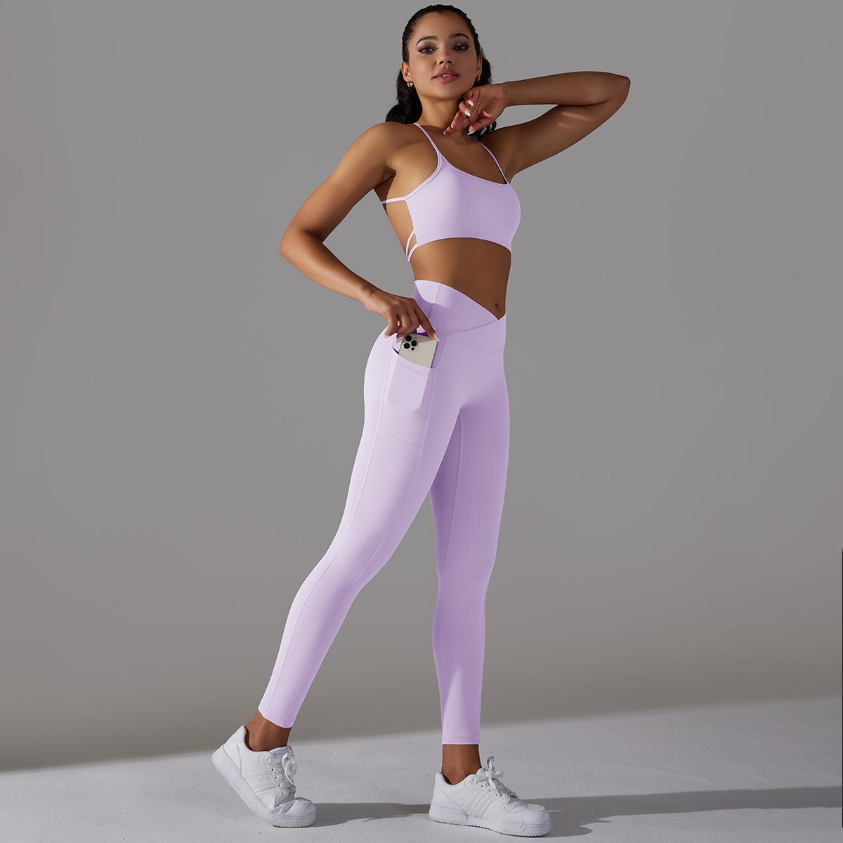 Beauty Back Sling Sports Bra High Waist Hip Lift Tights Suit