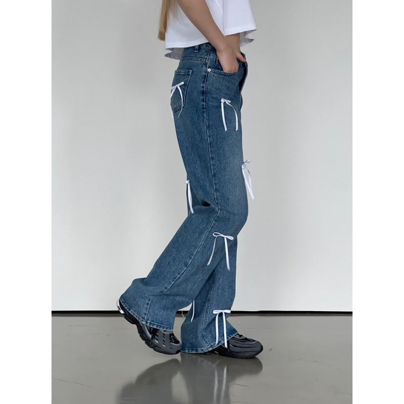 Women's Retro Loose Straight Mopping Pants