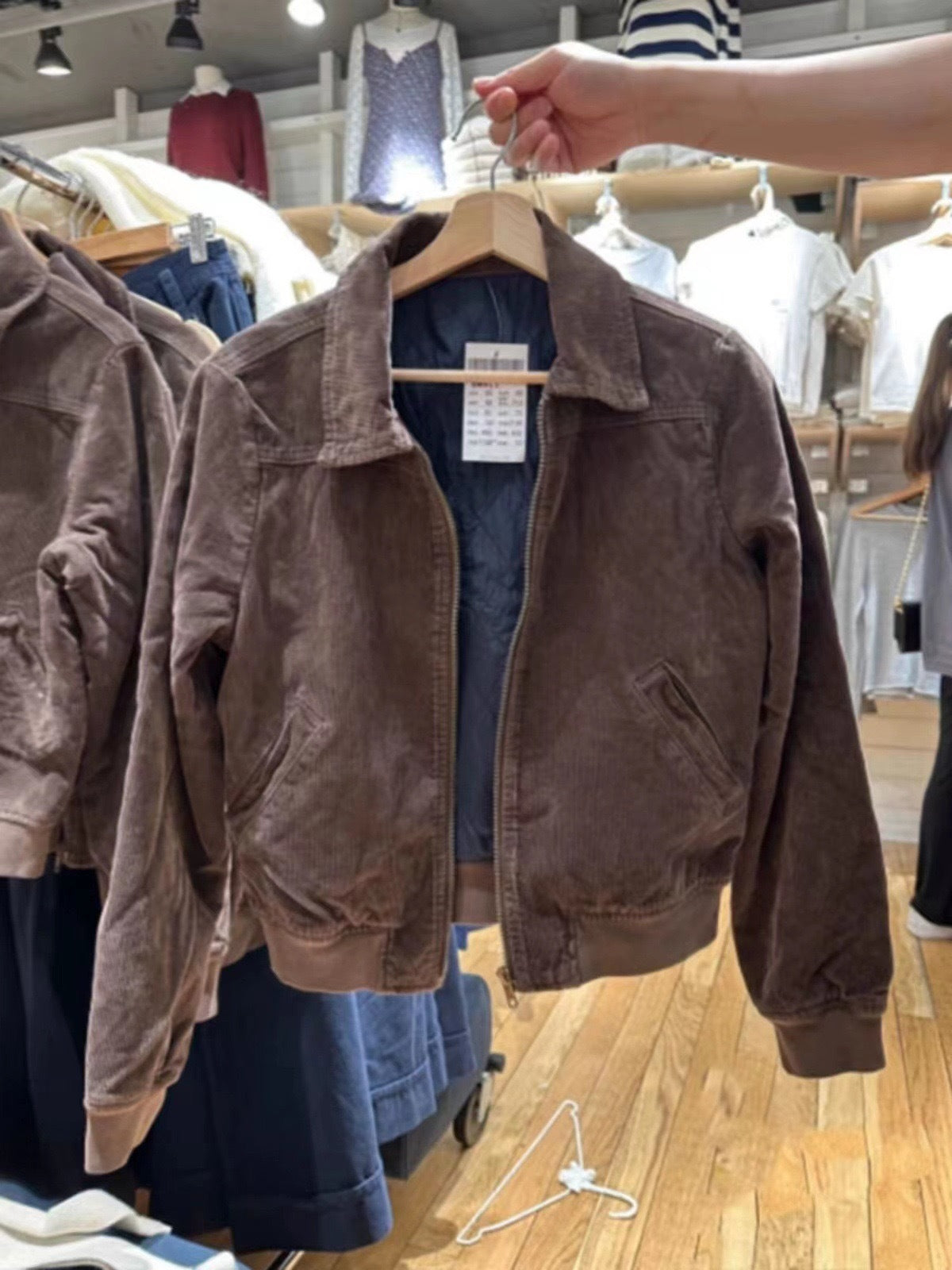 American Retro Brown Corduroy Short Coat