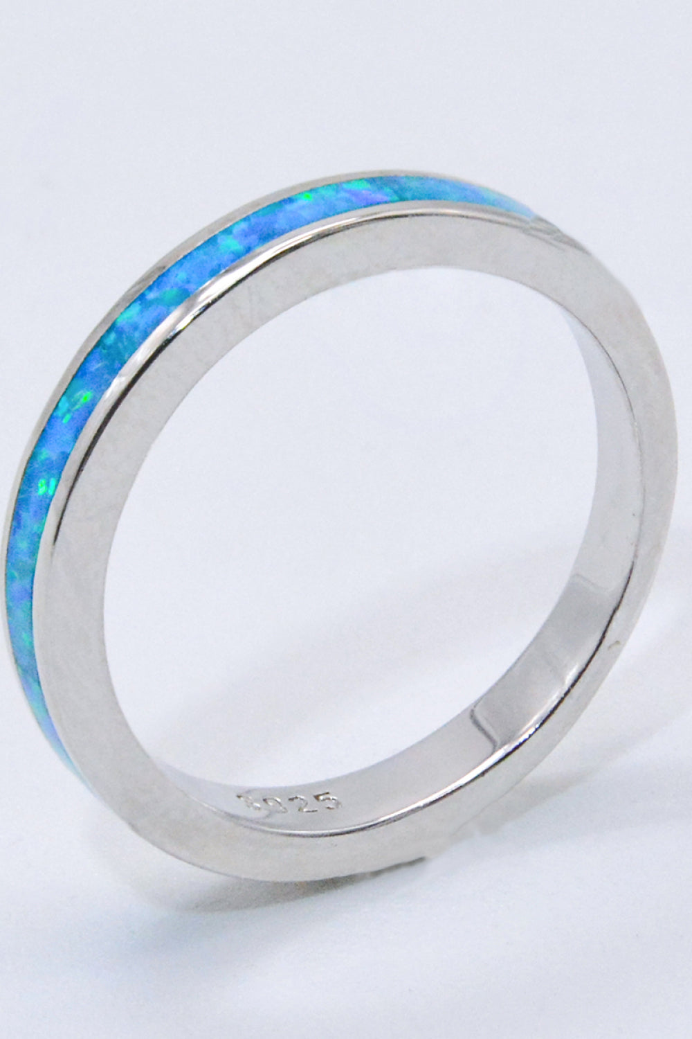 Opalring aus 925er Sterlingsilber in Himmelblau