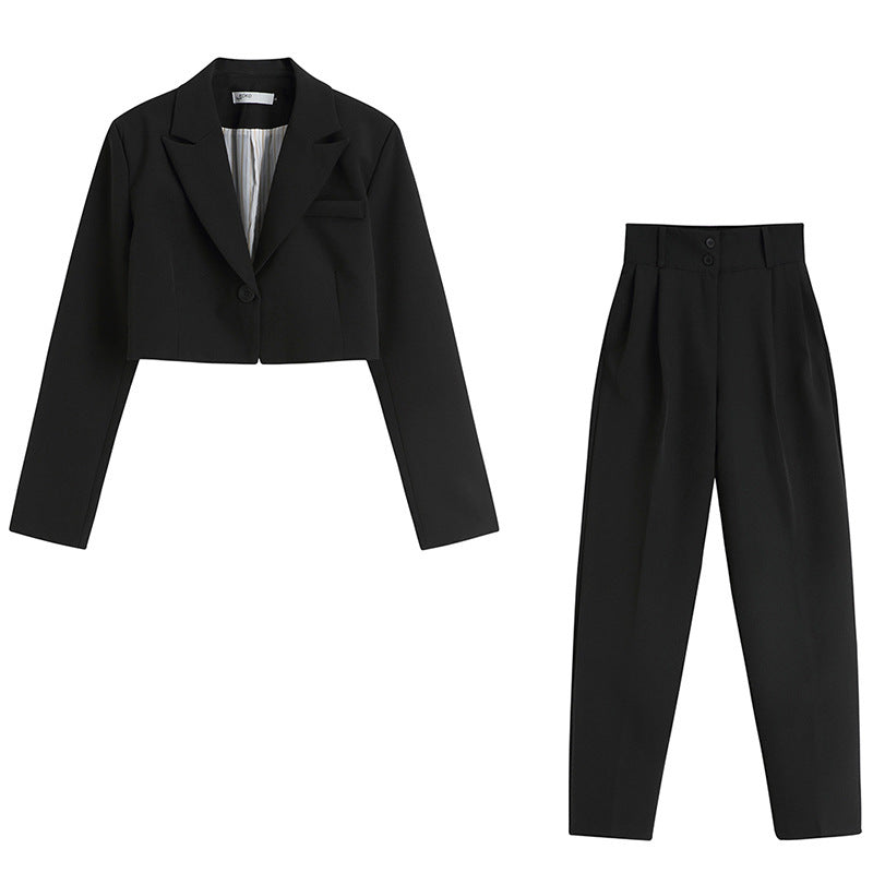 Herbstlicher zweiteiliger Anzug, Blazer und Hose