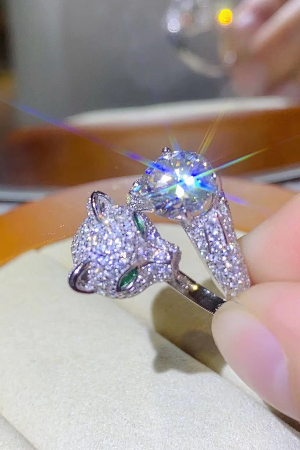 2 Carat Moissanite Adjustable Animal Ring