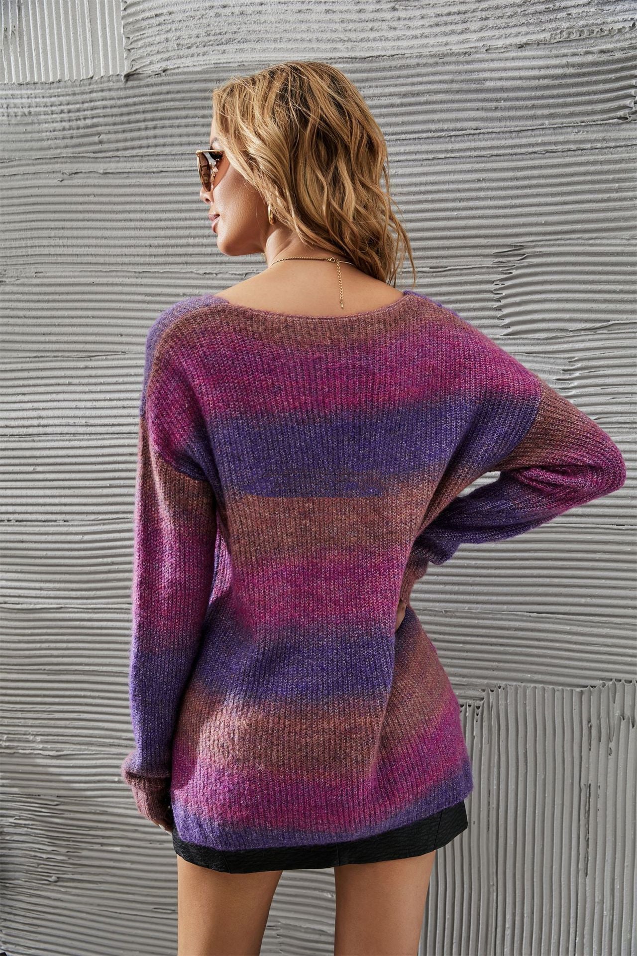 Tie-dye Sweater Pullover Irregular Gradient