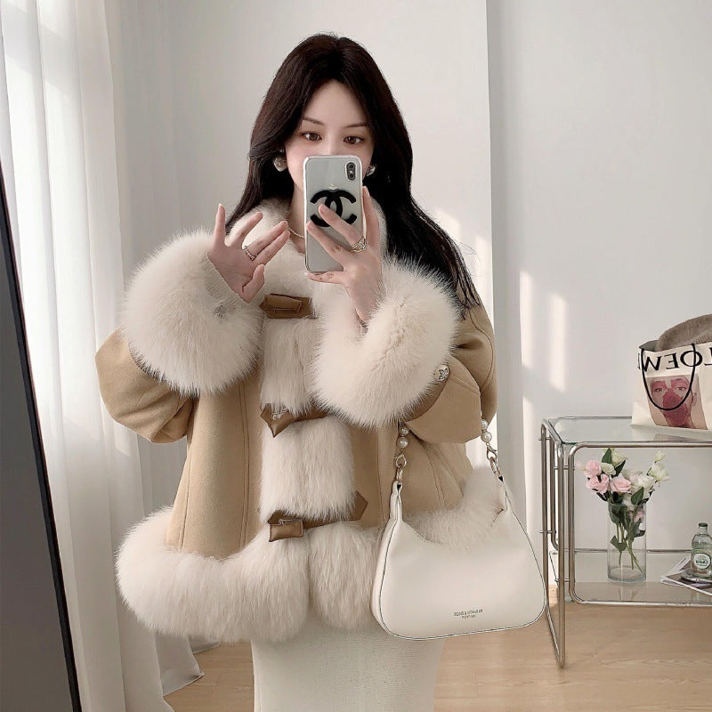 Environmental Protection Fox Fur Faux Fur Coat