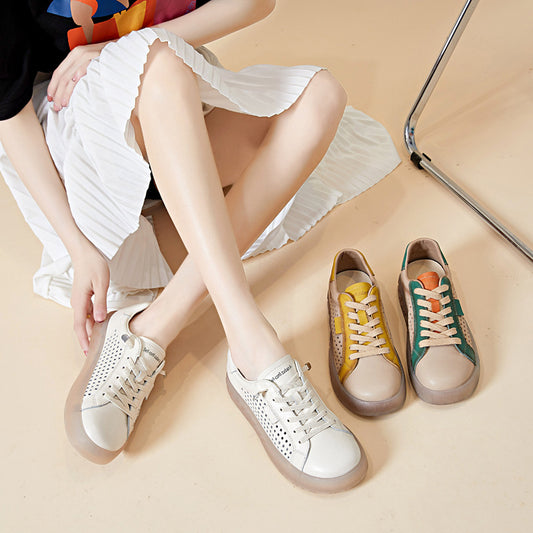 Flat Hollowed Retro Breathable Women's Shoes