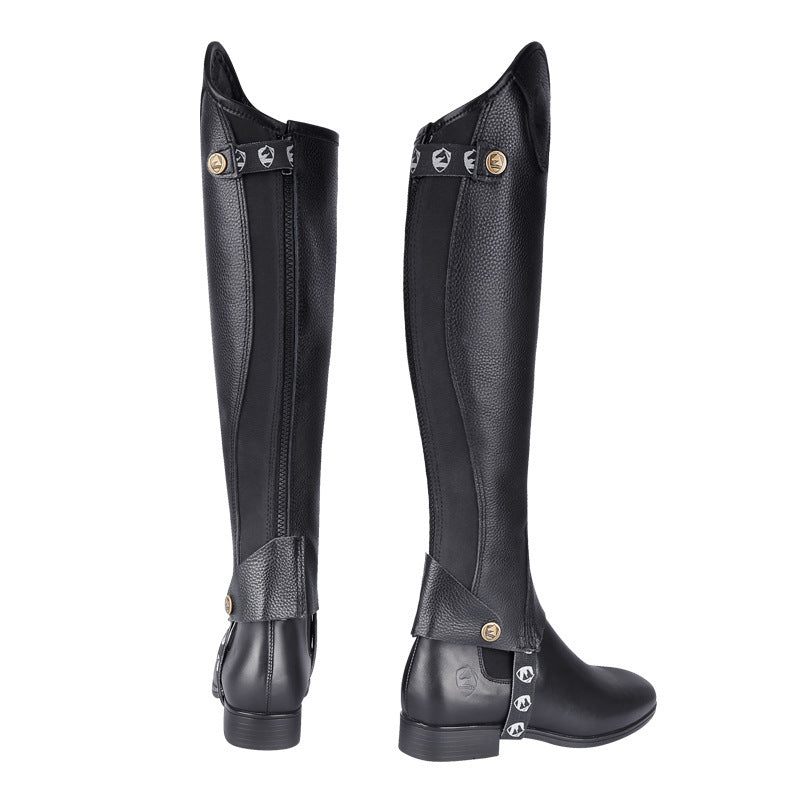 Cowhide Equestrian Chaps Boots Protective Gear